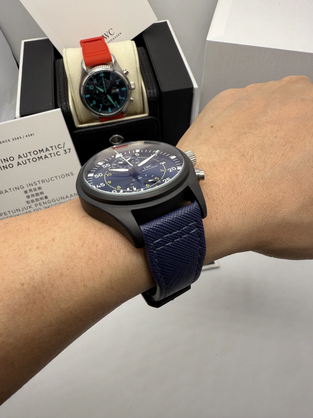 IWC Chronograph 43mm - AÇO PRETO MOSTRADOR AZUL - NYLON - Imagem 5