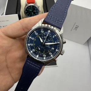 IWC Chronograph 43mm - AÇO ACMOSTRADOR AZUL - NYLON