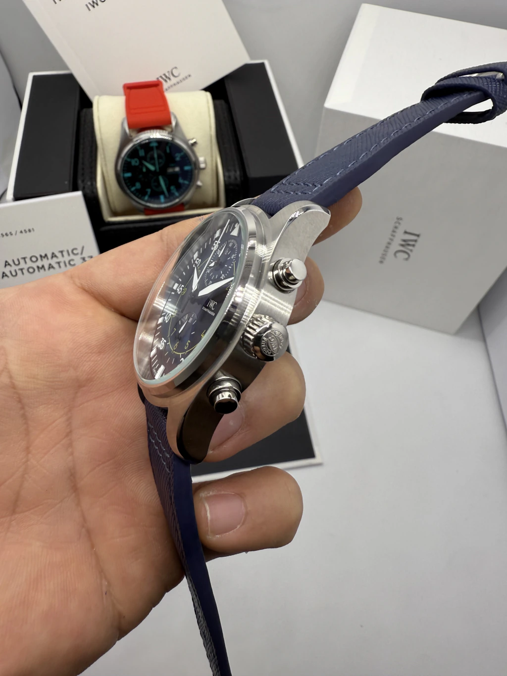 IWC Chronograph 43mm - AÇO ACMOSTRADOR AZUL - NYLON - Imagem 2