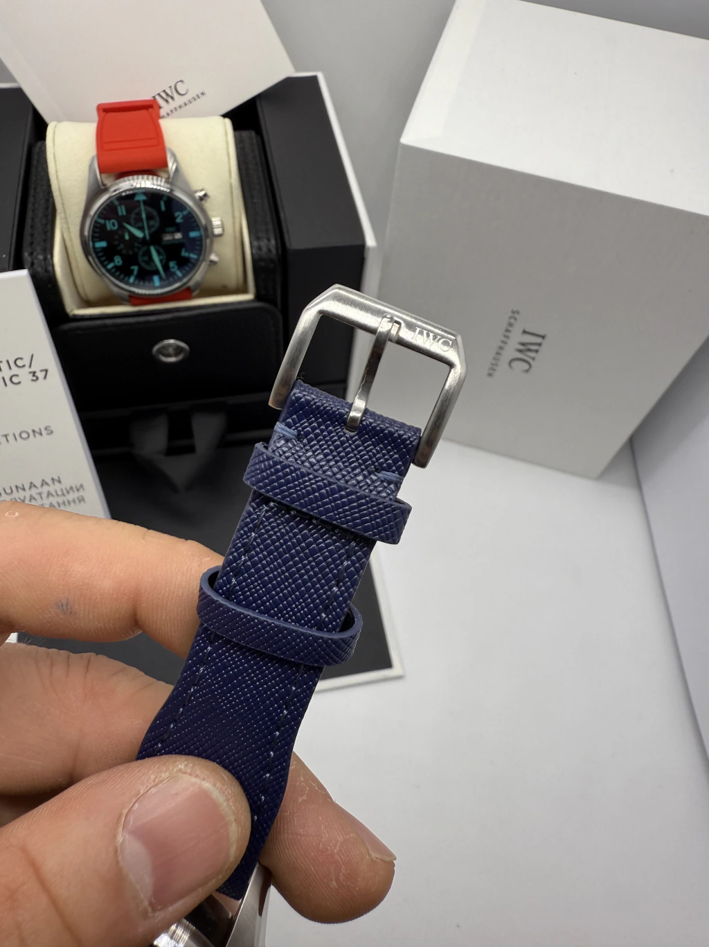 IWC Chronograph 43mm - AÇO ACMOSTRADOR AZUL - NYLON - Imagem 4