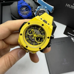 Hublot Big Bang Magic 44mm - AÇO AMARELO MOSTRADOR SKELETON - SILICONE