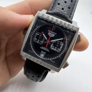 TAG Heuer Mônaco 40mm - AÇO MOSTRADOR PRETO - COURO