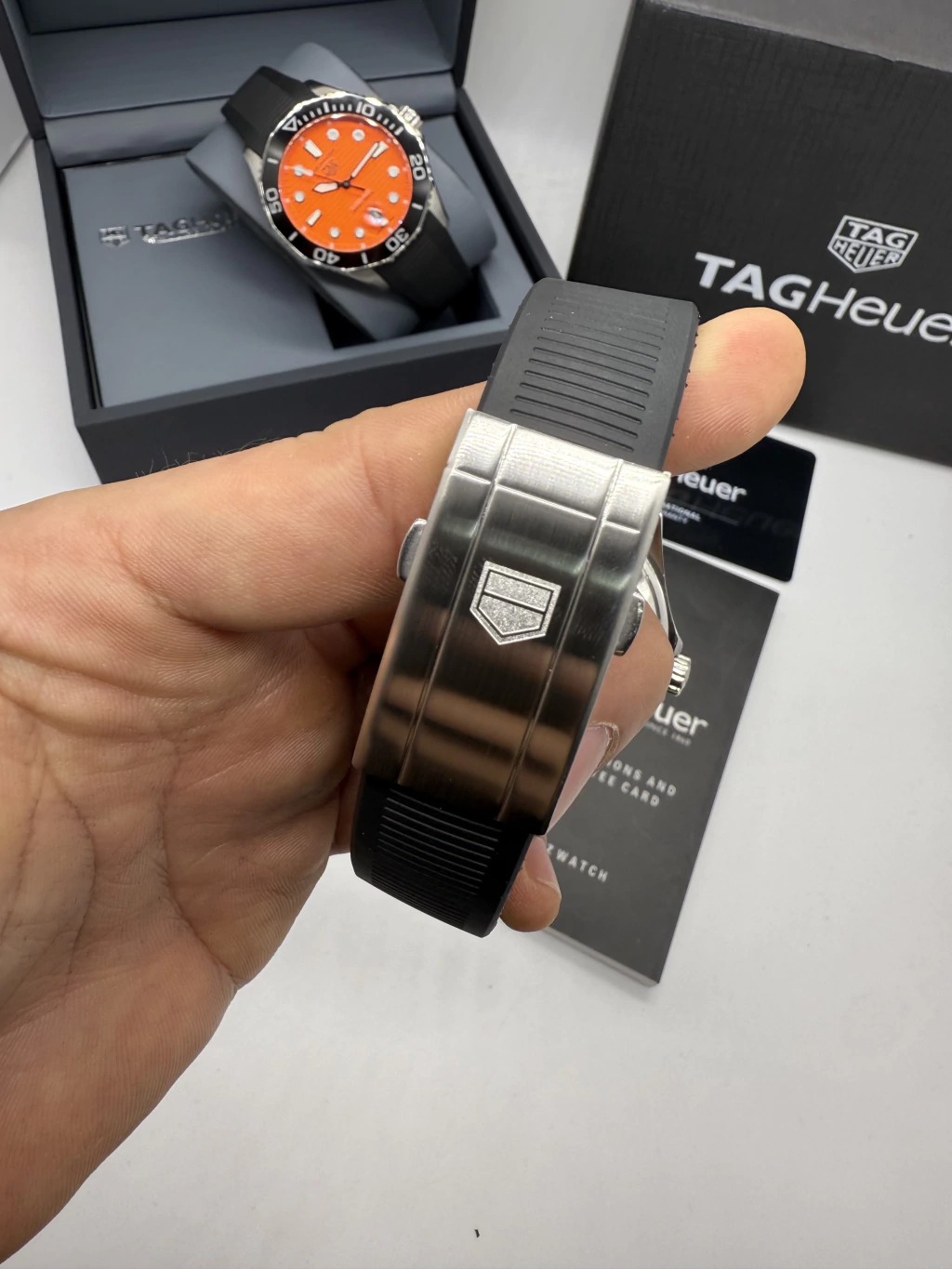 TAG Heuer Aquarecer 43mm - AÇO MOSTRADOR BRANCO - SILICONE - Imagem 4