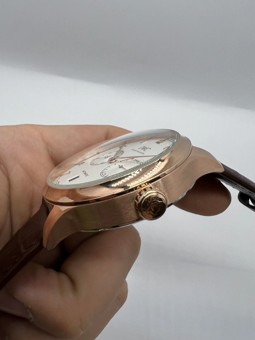 IWC Chronograph 43mm - AÇO ROSE MOSTRADOR BRANCO - COURO - Imagem 2