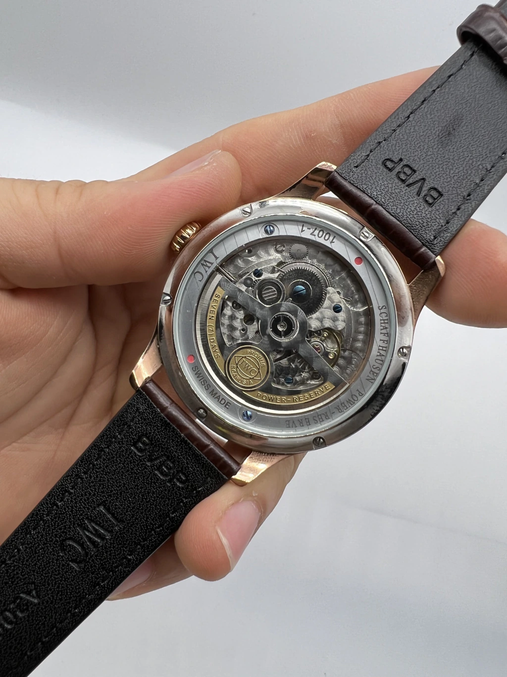 IWC Chronograph 43mm - AÇO ROSE MOSTRADOR BRANCO - COURO - Imagem 3