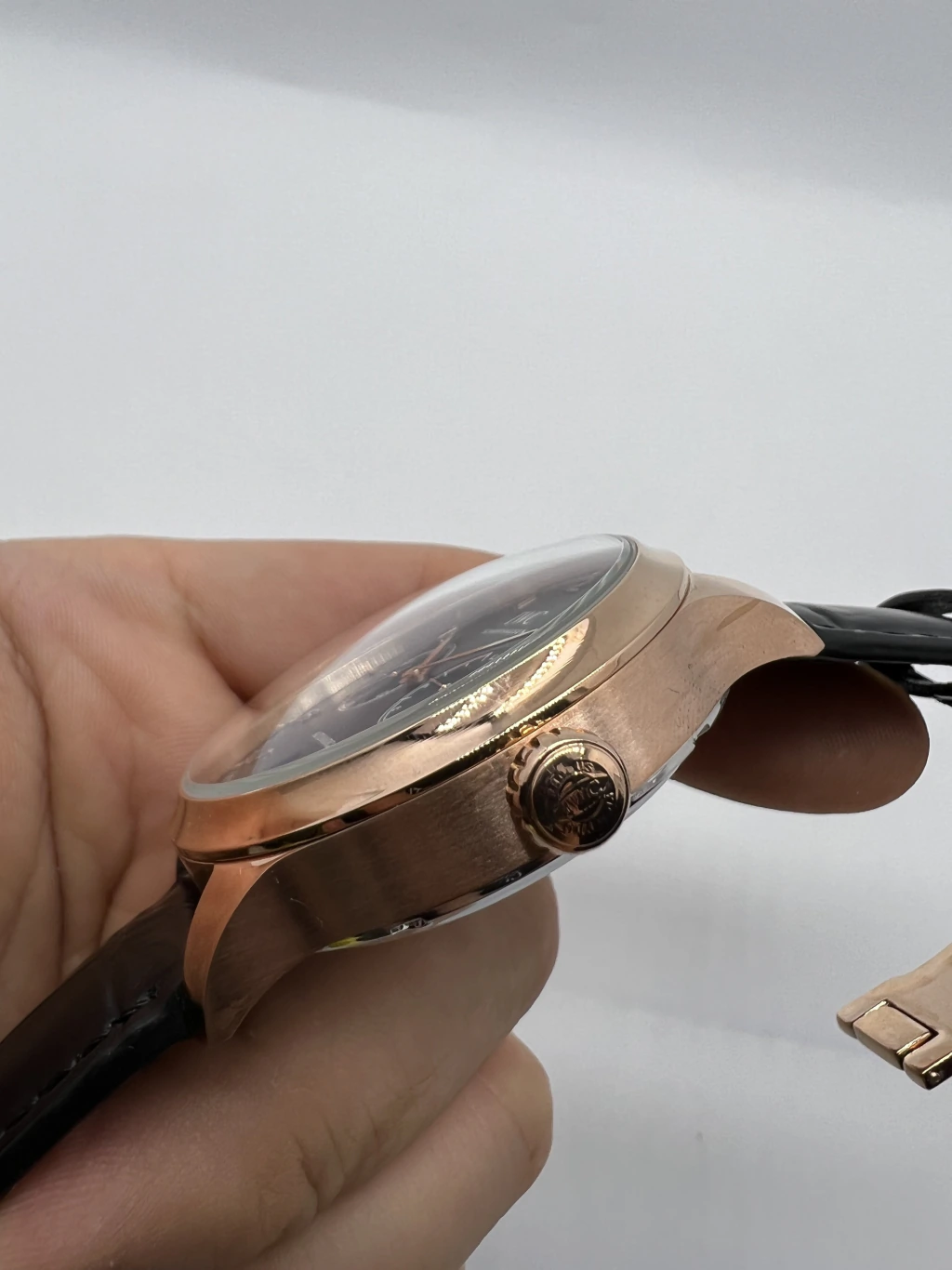 IWC Chronograph 43mm - AÇO ROSE MOSTRADOR PRETO - COURO - Imagem 2