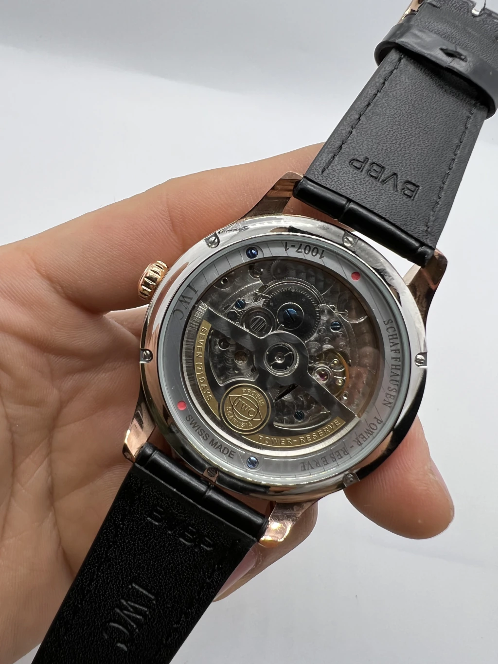 IWC Chronograph 43mm - AÇO ROSE MOSTRADOR PRETO - COURO - Imagem 3