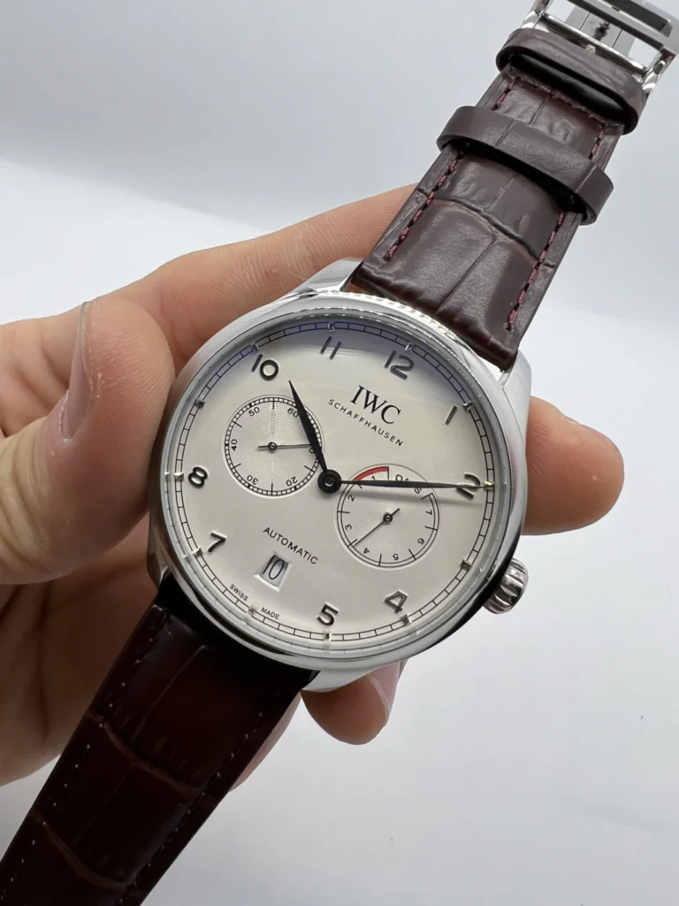 IWC Chronograph 43mm - AÇO MOSTRADOR BRANCO - COURO