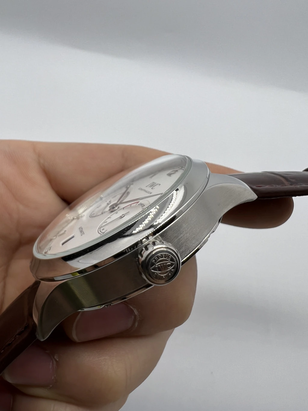 IWC Chronograph 43mm - AÇO MOSTRADOR BRANCO - COURO - Imagem 2