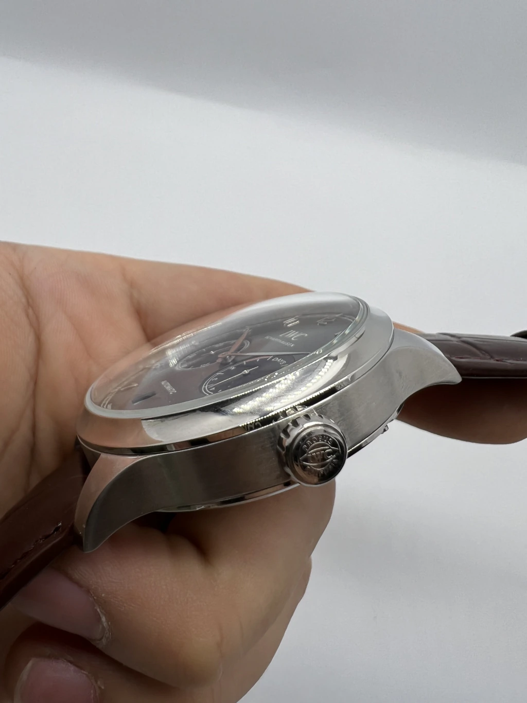 IWC Chronograph 43mm - AÇO MOSTRADOR PRETO - COURO - Imagem 2