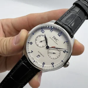 IWC Chronograph 43mm - AÇO MOSTRADOR BRANCO - COURO