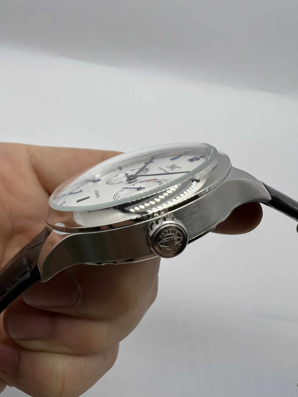 IWC Chronograph 43mm - AÇO MOSTRADOR BRANCO - COURO - Imagem 2