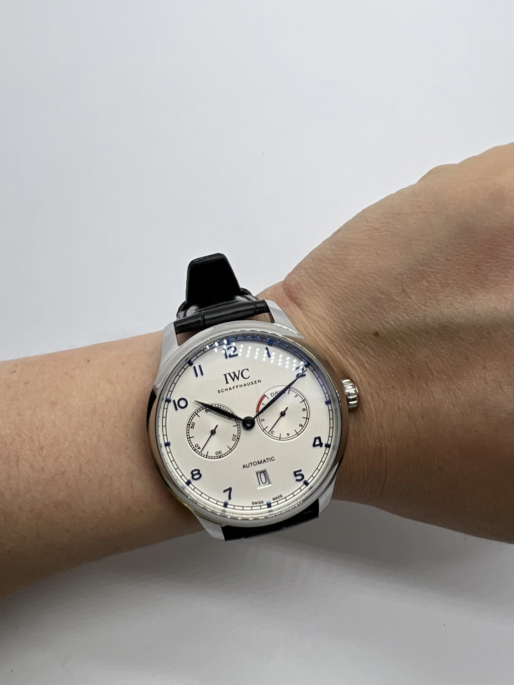 IWC Chronograph 43mm - AÇO MOSTRADOR BRANCO - COURO - Imagem 4
