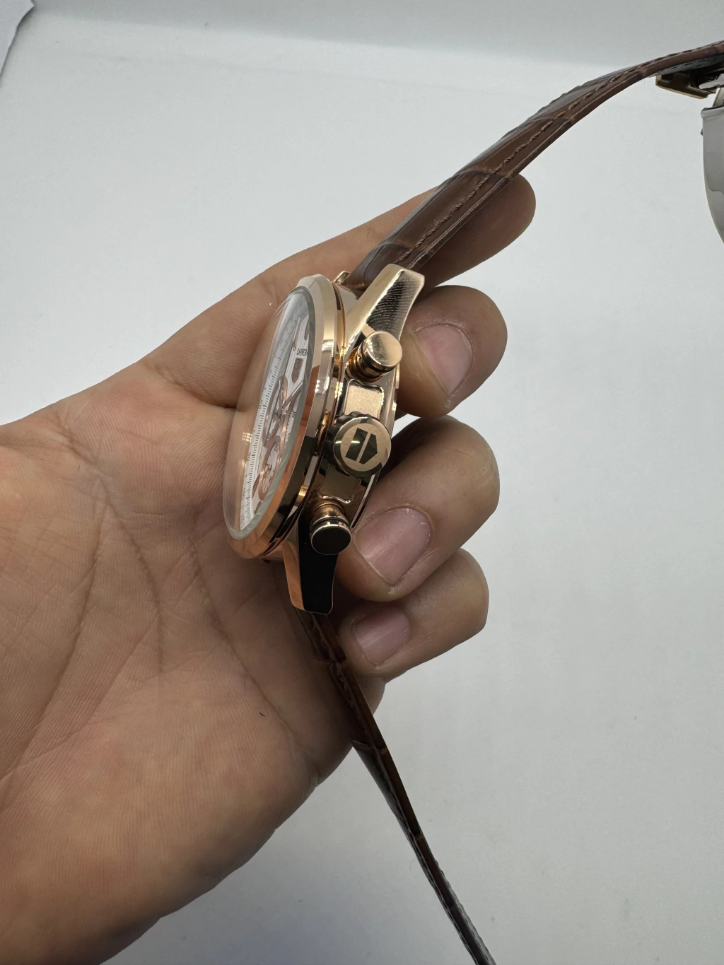 TAG Heuer Carrera 45mm - AÇO ROSE MOSTRADOR BRANCO - COURO - Imagem 2