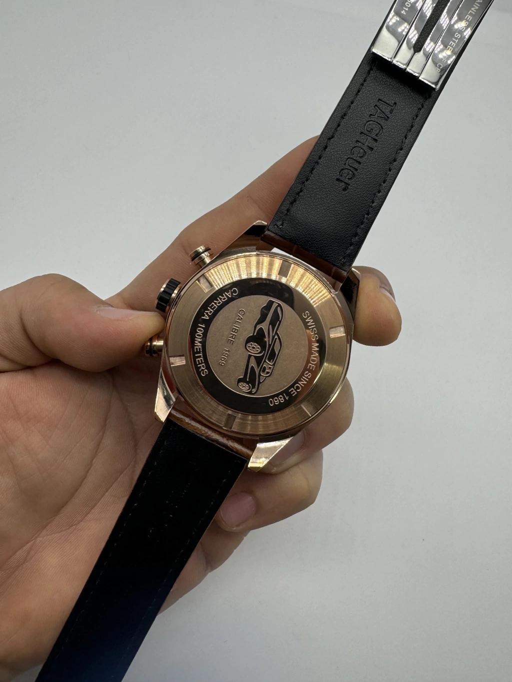 TAG Heuer Carrera 45mm - AÇO ROSE MOSTRADOR BRANCO - COURO - Imagem 3