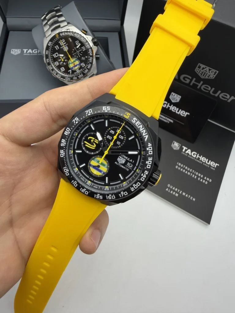 TAG Heuer Fórmula 1 Senna 42mm - AÇO MOSTRADOR PRETO - SILICONE