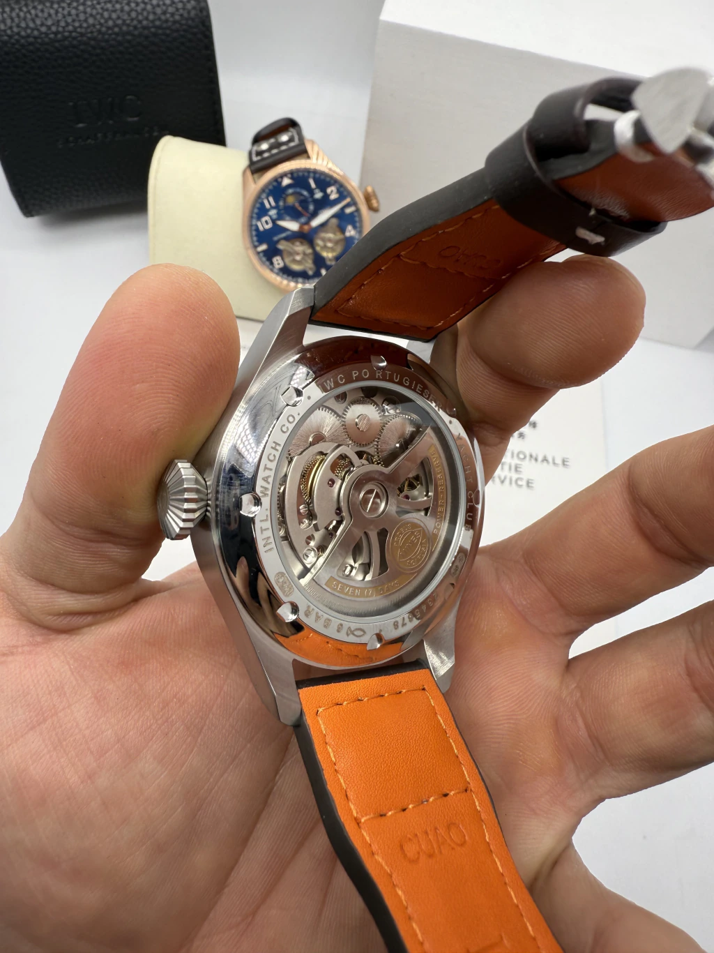 IWC Tourbillon 43mm - AÇO MOSTRADOR BRANCO - COURO - Imagem 3
