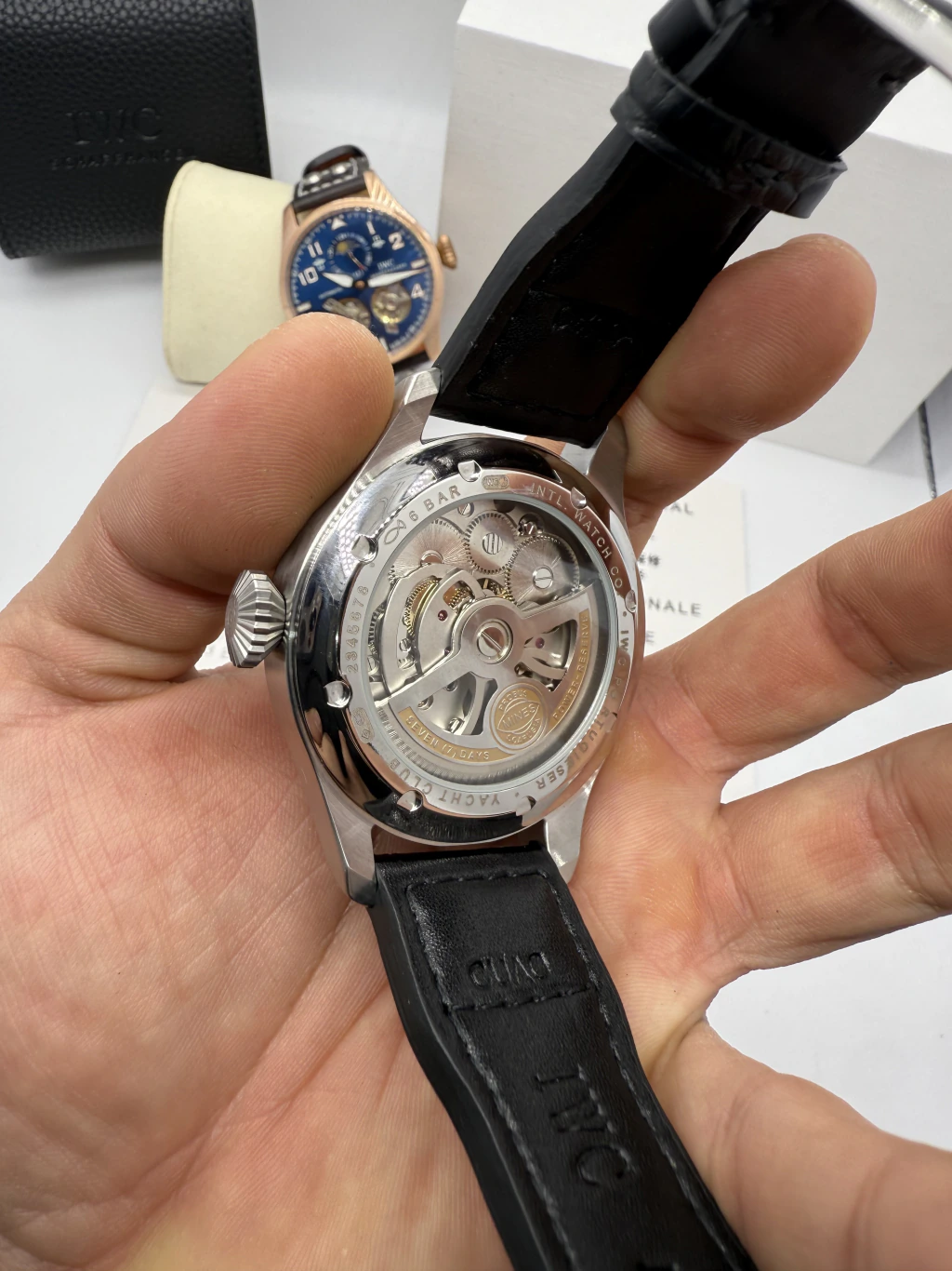 IWC Tourbillon 43mm - AÇO MOSTRADOR PRETO - COURO - Imagem 3