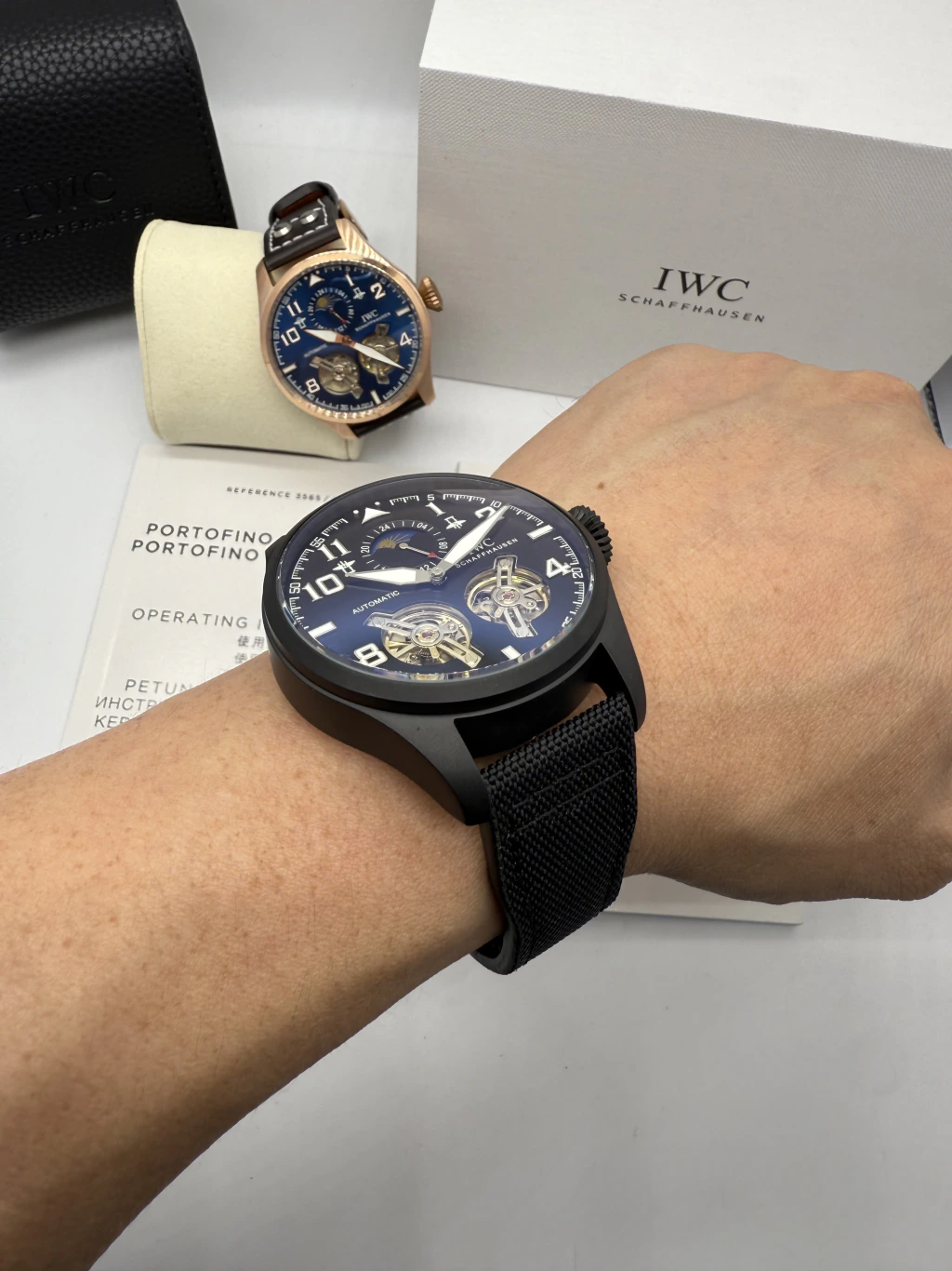 IWC Tourbillon 43mm - AÇO PRETO MOSTRADOR PRETO - COURO - Imagem 5
