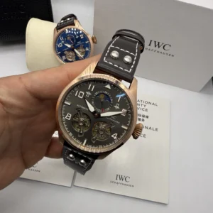 IWC Tourbillon 43mm - AÇO ROSE MOSTRADOR CINZA - COURO