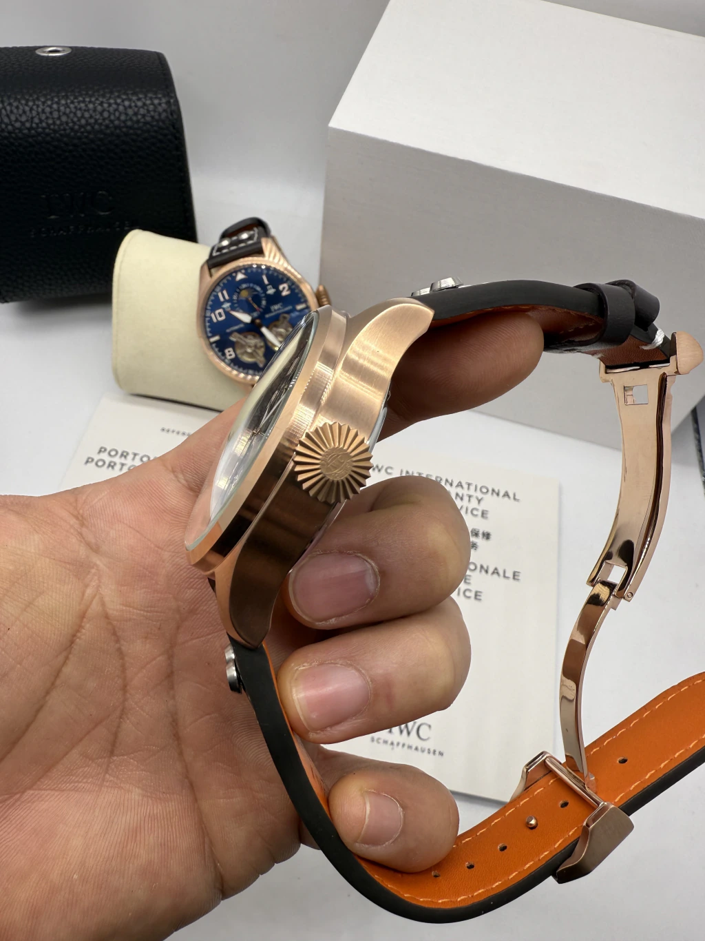 IWC Tourbillon 43mm - AÇO ROSE MOSTRADOR CINZA - COURO - Imagem 2
