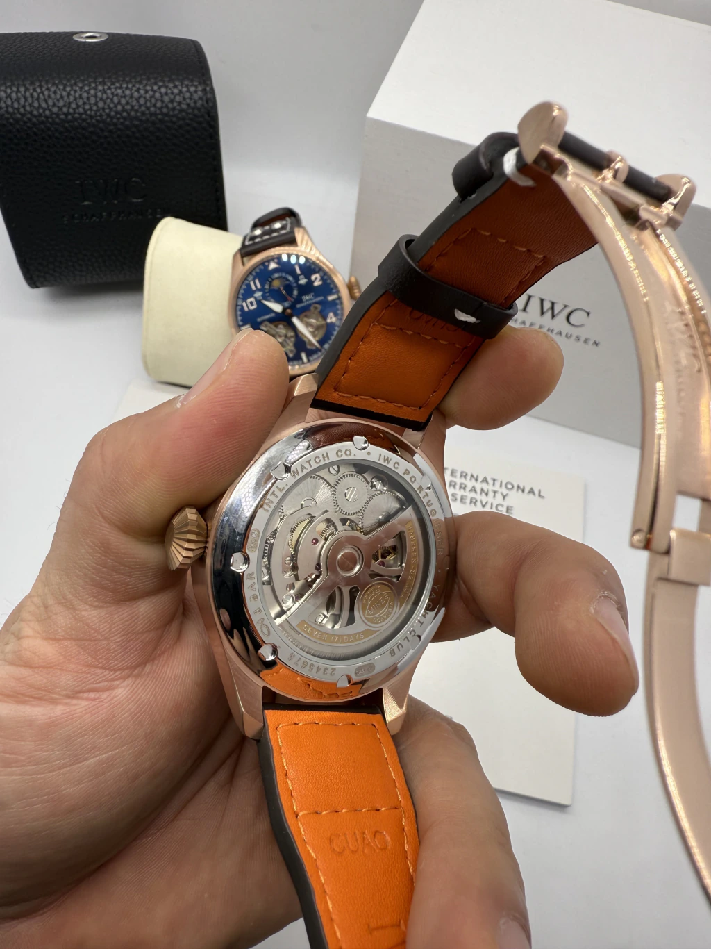 IWC Tourbillon 43mm - AÇO ROSE MOSTRADOR CINZA - COURO - Imagem 3