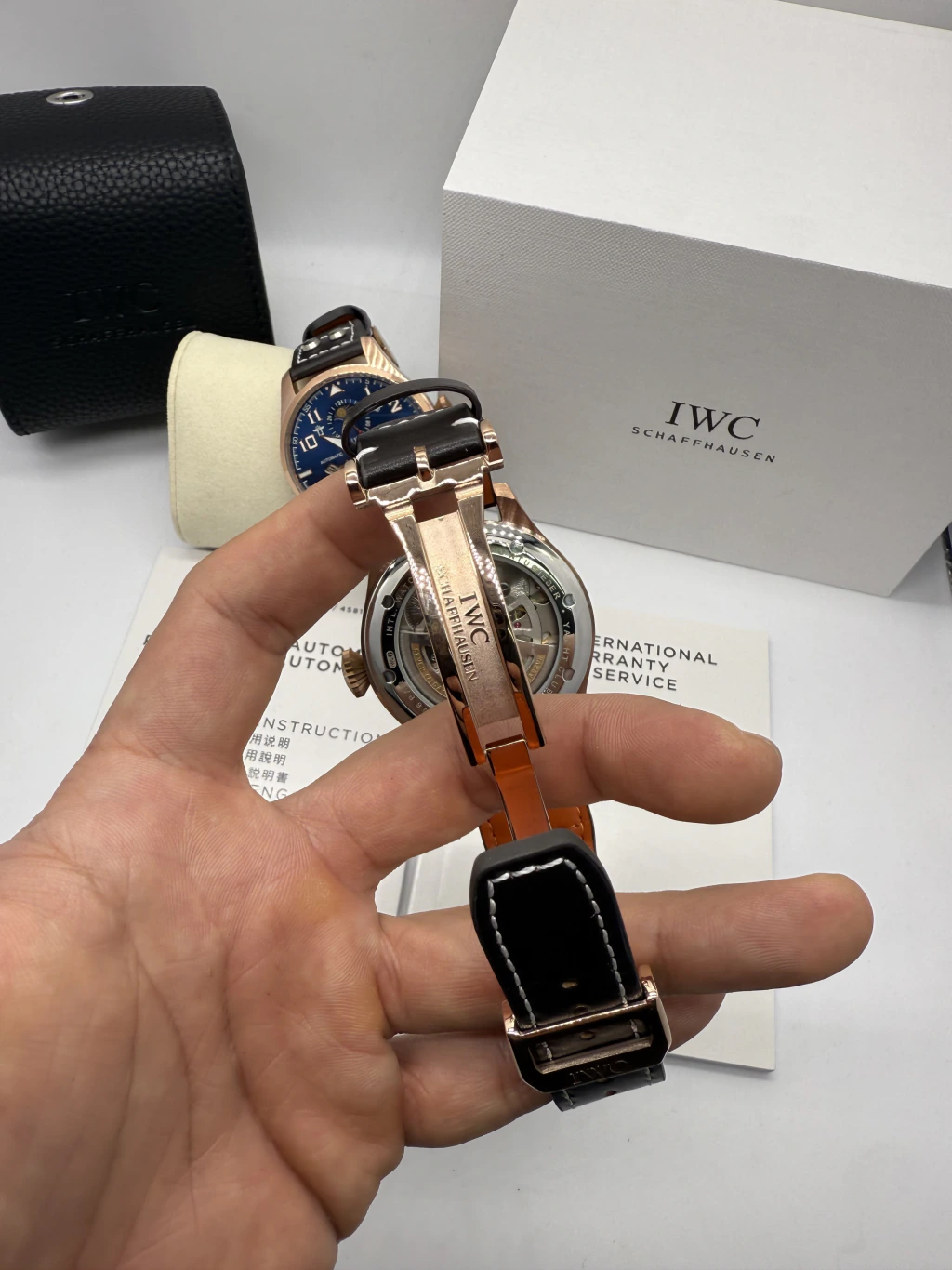 IWC Tourbillon 43mm - AÇO ROSE MOSTRADOR CINZA - COURO - Imagem 4