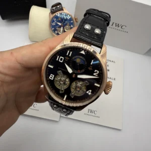 IWC Tourbillon 43mm - AÇO ROSE MOSTRADOR PRETO - COURO