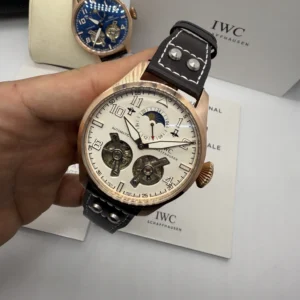 IWC Tourbillon 43mm - AÇO ROSE MOSTRADOR BRANCO - COURO
