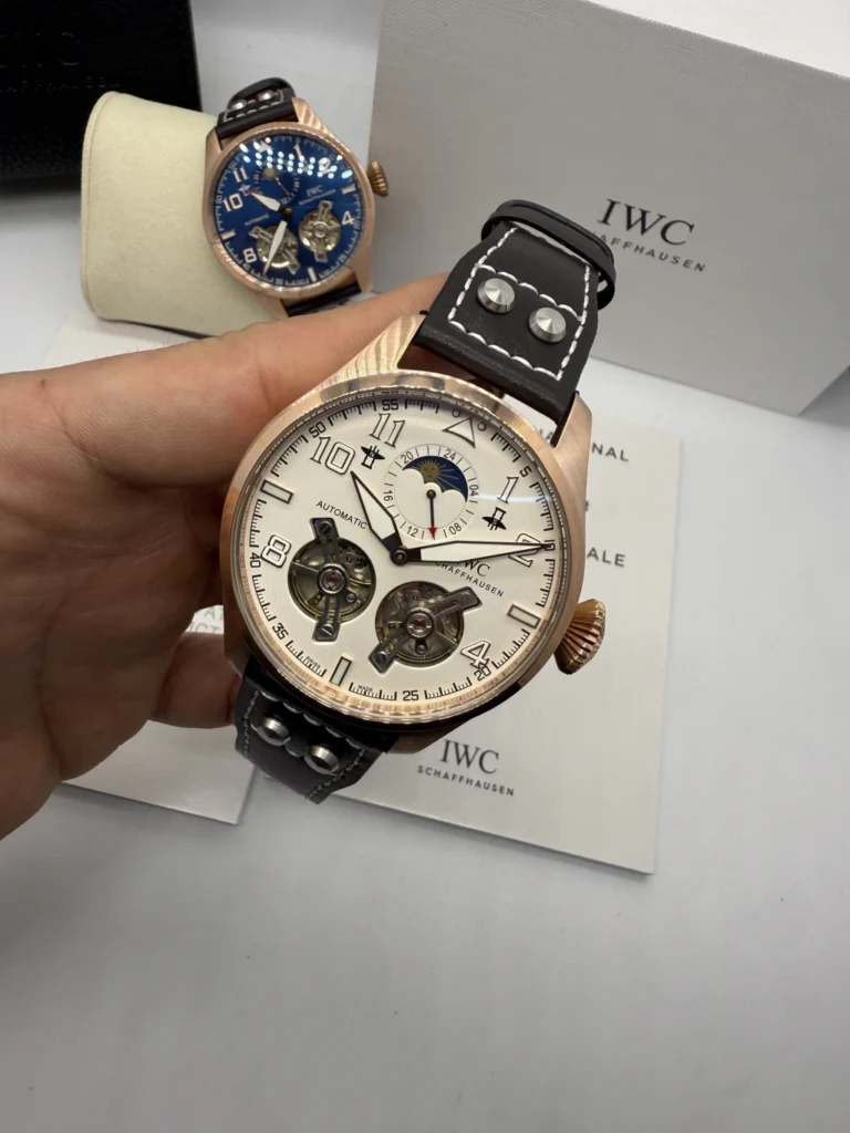 IWC Tourbillon 43mm - AÇO ROSE MOSTRADOR BRANCO - COURO
