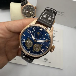 IWC Tourbillon 43mm - AÇO ROSE MOSTRADOR AZUL - COURO