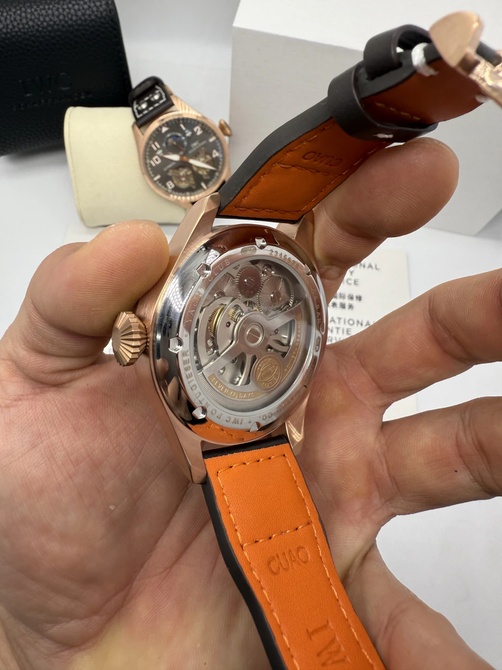 IWC Tourbillon 43mm - AÇO ROSE MOSTRADOR AZUL - COURO - Imagem 3