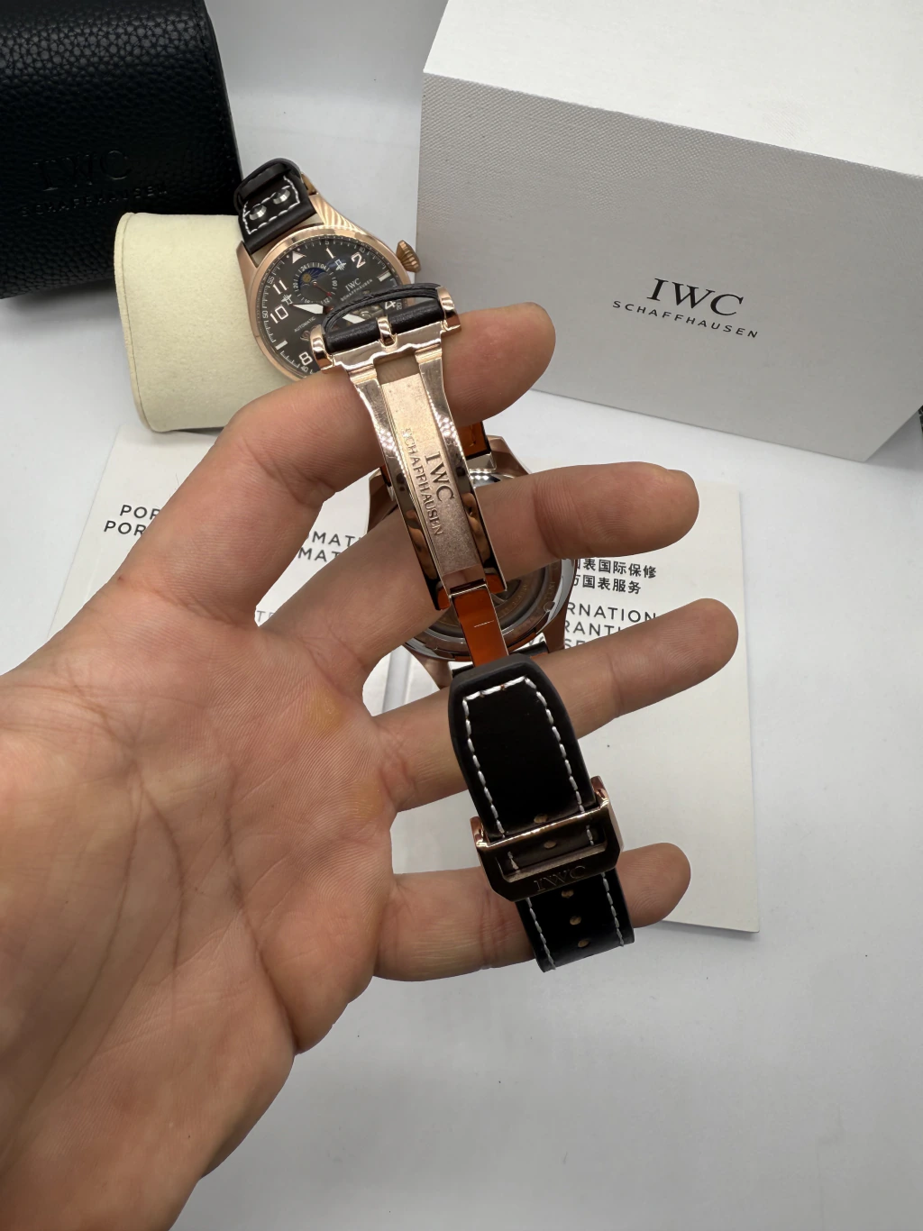 IWC Tourbillon 43mm - AÇO ROSE MOSTRADOR AZUL - COURO - Imagem 4