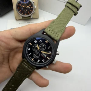IWC Pilot Chronograph 42mm - AÇO MOSTRADOR PRETO - NYLON