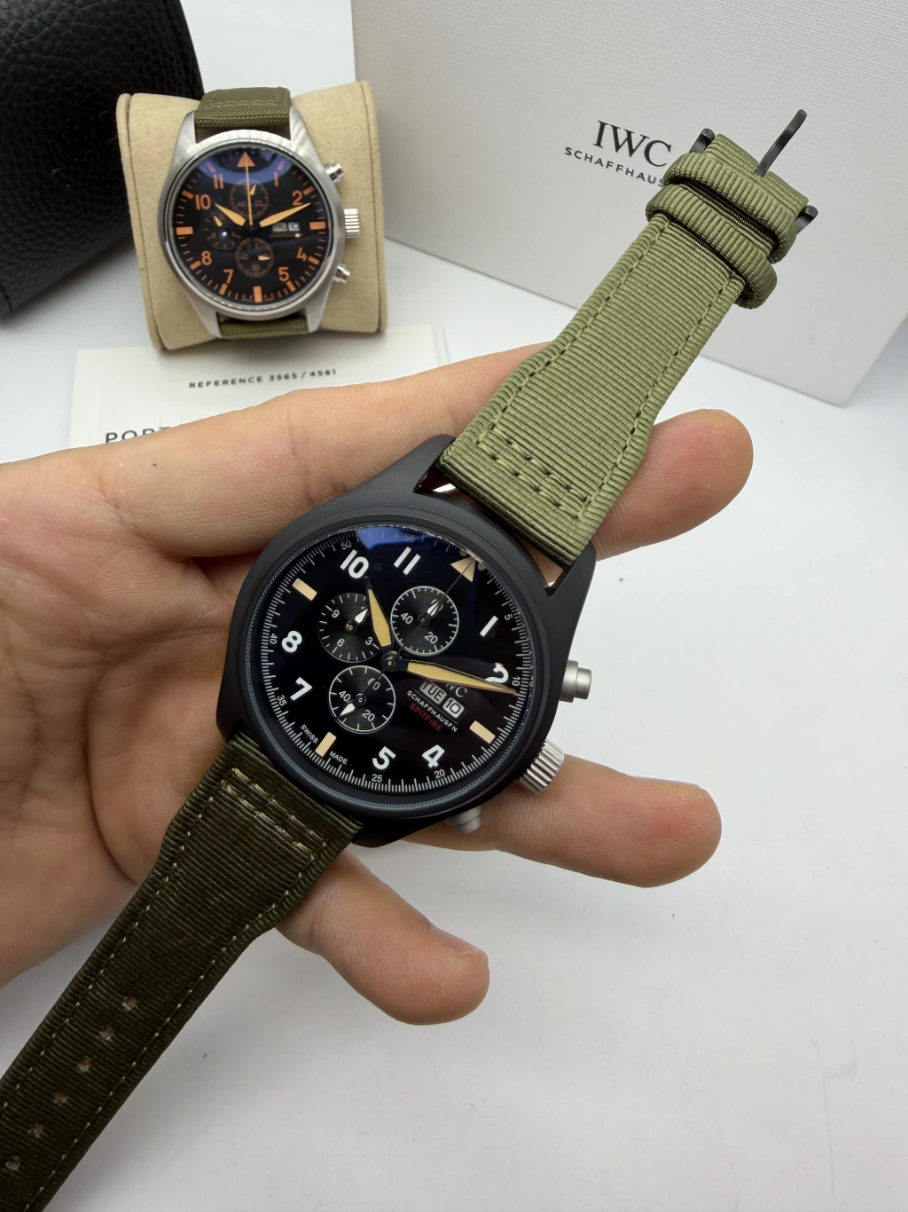 IWC Pilot Chronograph 42mm - AÇO MOSTRADOR PRETO - NYLON