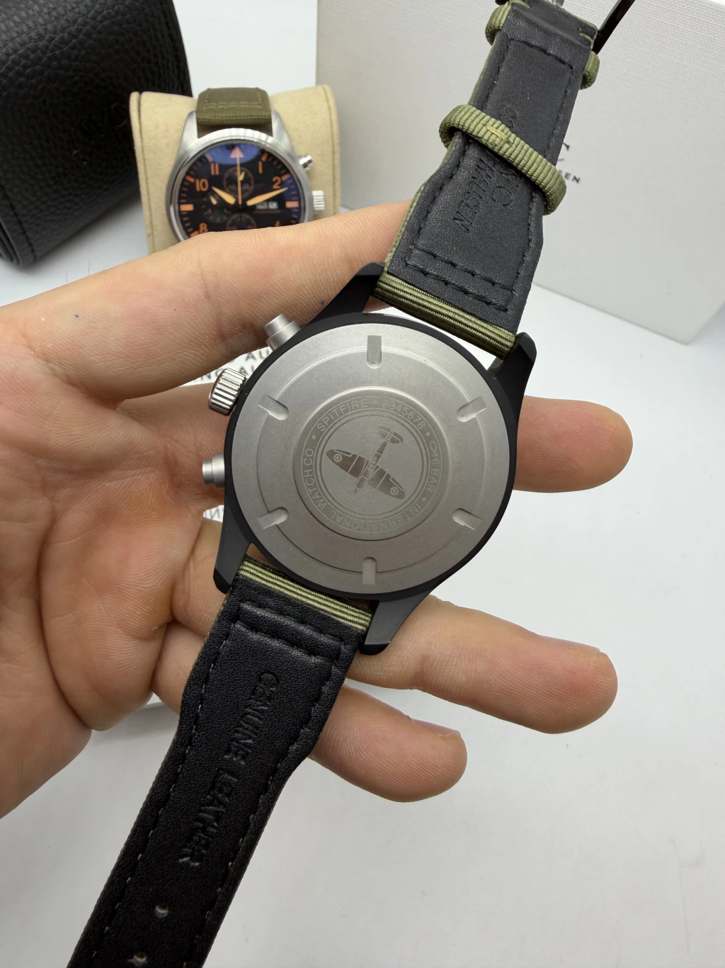 IWC Pilot Chronograph 42mm - AÇO MOSTRADOR PRETO - NYLON - Imagem 3