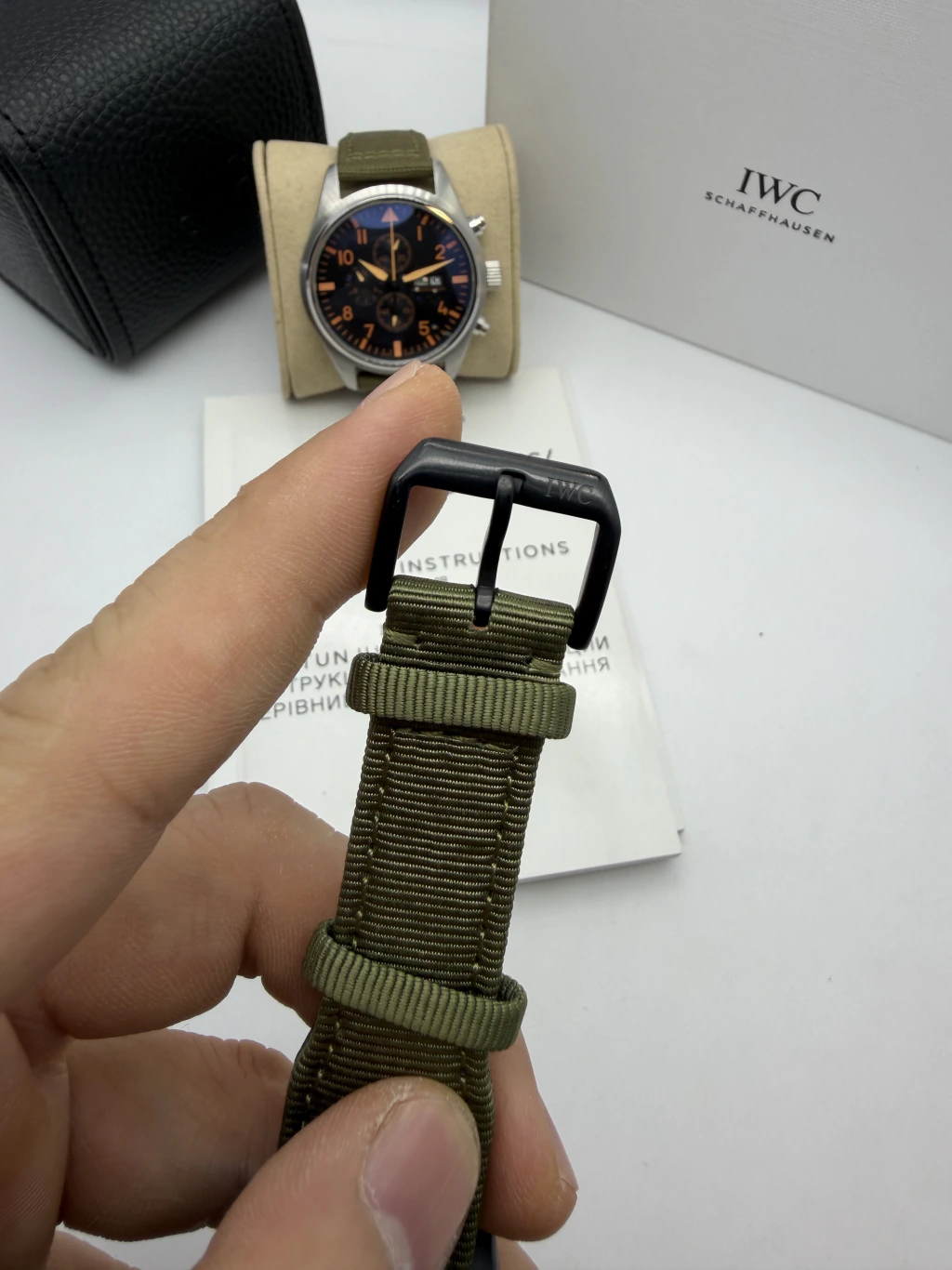 IWC Pilot Chronograph 42mm - AÇO MOSTRADOR PRETO - NYLON - Imagem 4