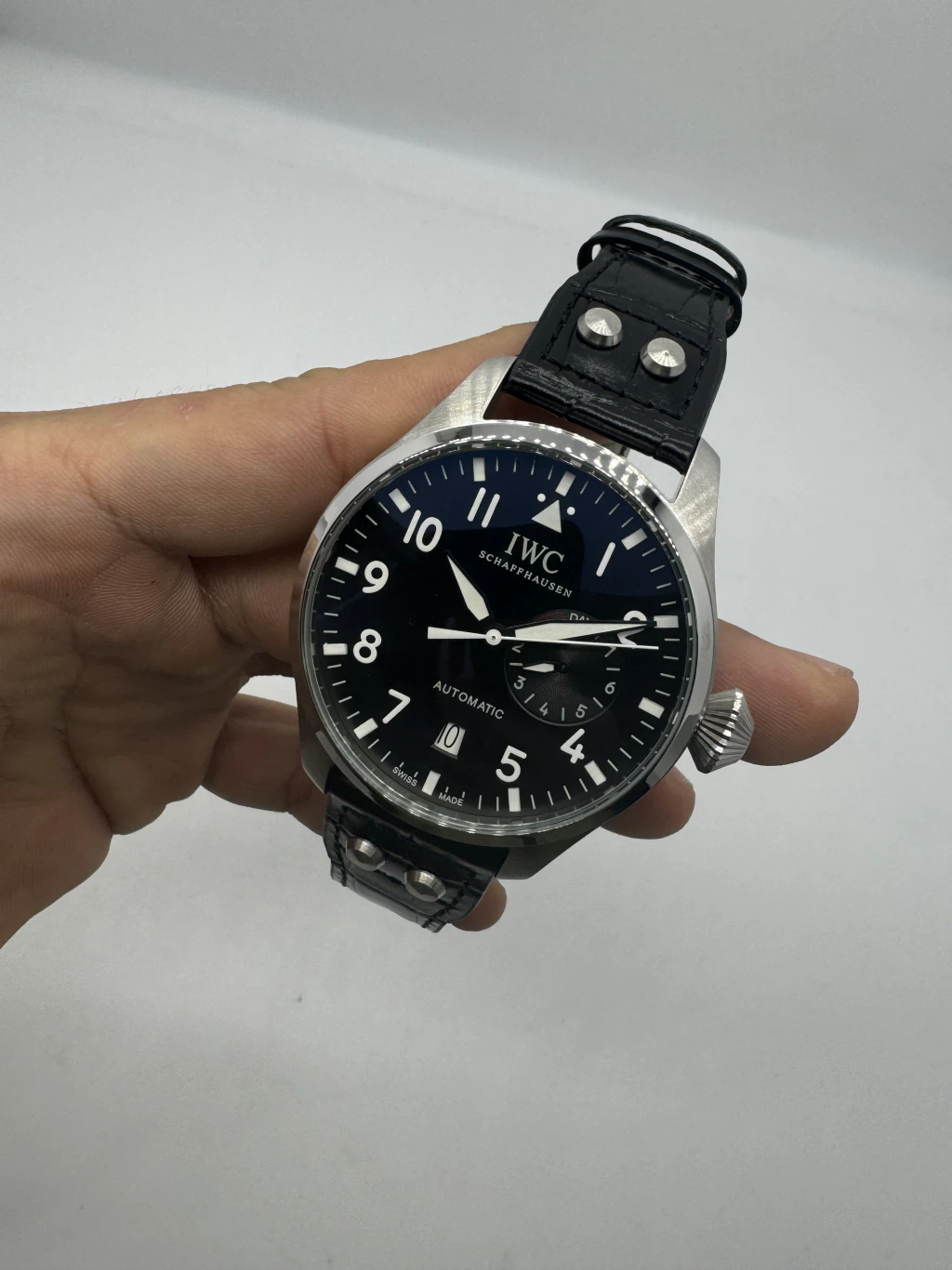 IWC Pilot 42mm - AÇO MOSTRADOR PRETO - COURO