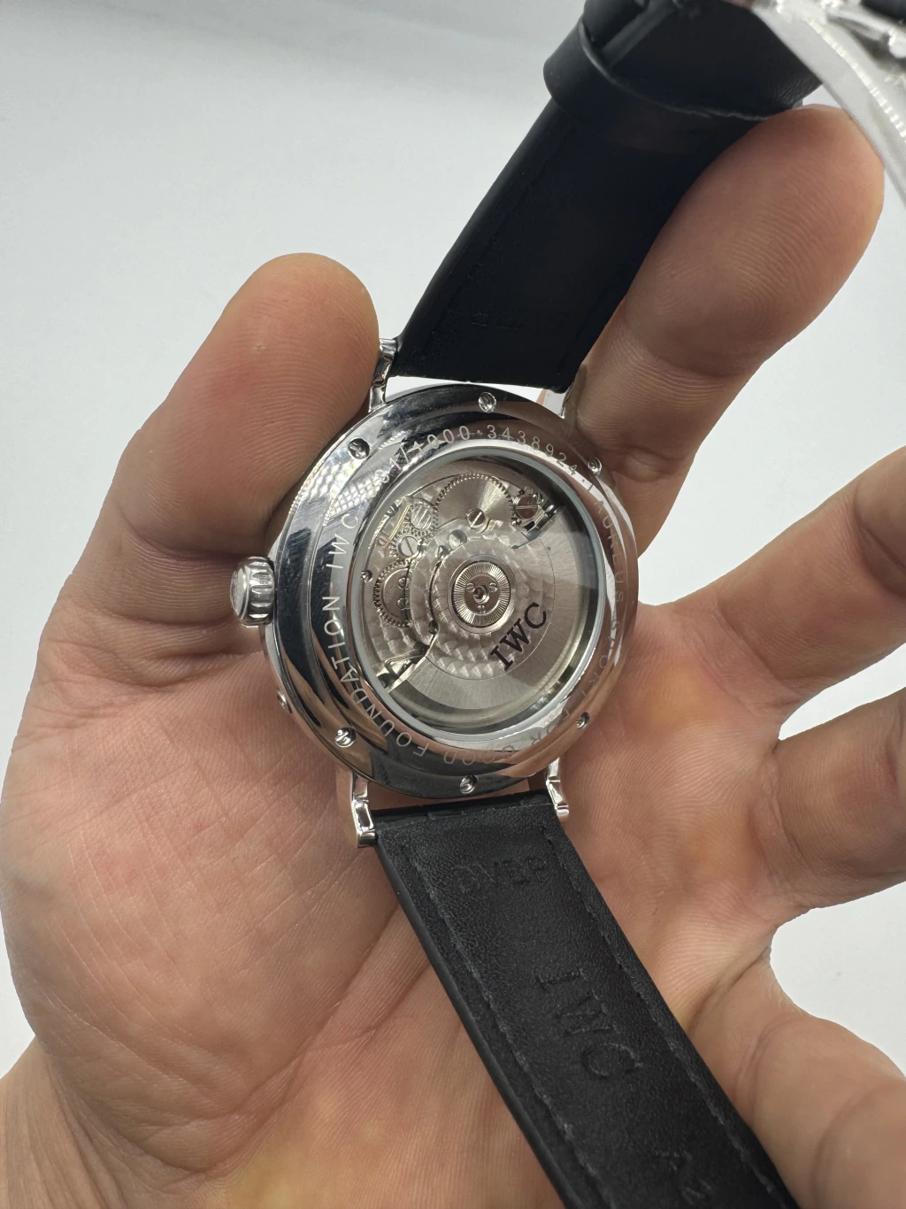IWC Schaffhausen Turbillon 45mm - AÇO MOSTRADOR PRETO - COURO - Imagem 3