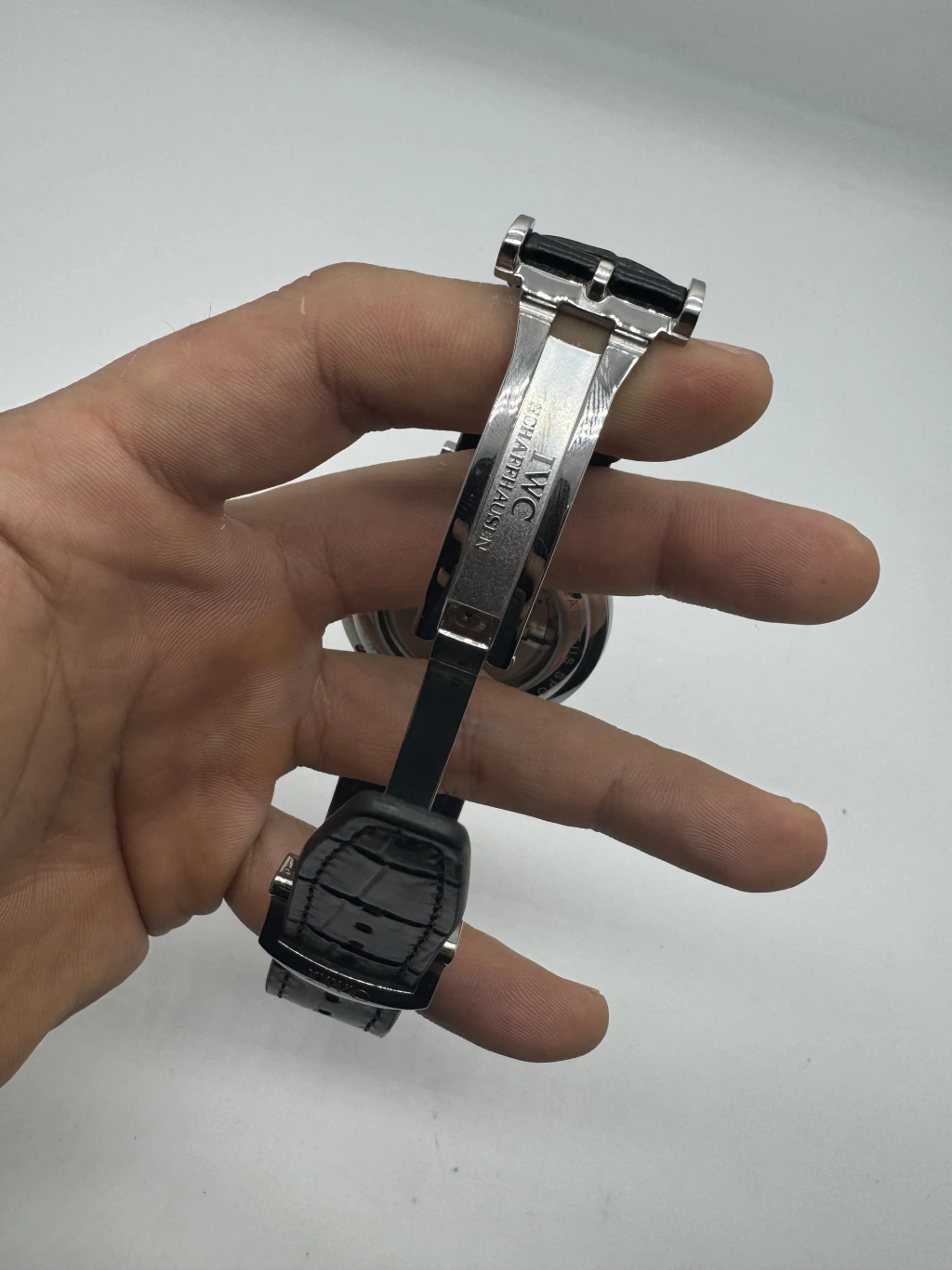 IWC Schaffhausen Turbillon 45mm - AÇO MOSTRADOR PRETO - COURO - Imagem 4