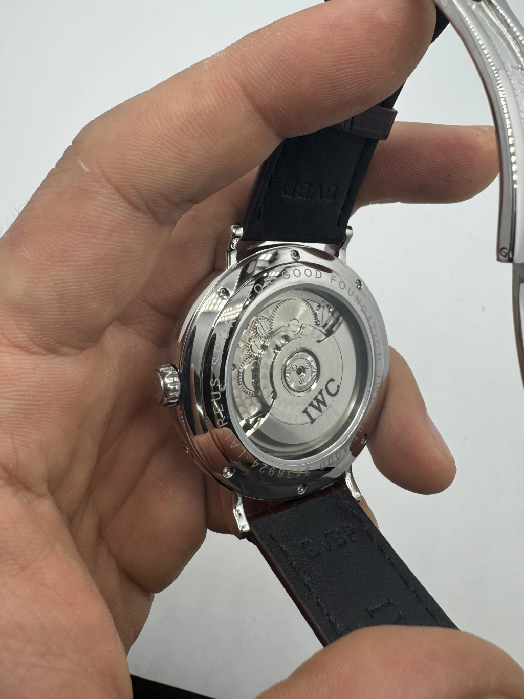 IWC Schaffhausen Turbillon 45mm - AÇO MOSTRADOR BRANCO - COURO - Imagem 3