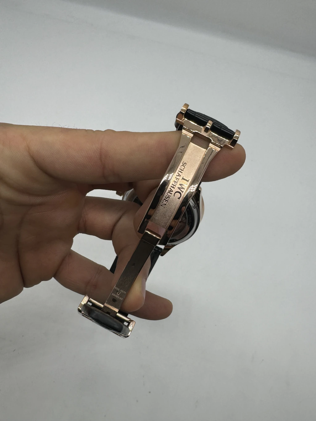 IWC Chronograph 43mm - AÇO ROSE MOSTRADOR PRETO - COURO - Imagem 4