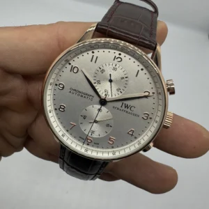 IWC Chronograph 43mm - AÇO MOSTRADOR BRANCO - COURO