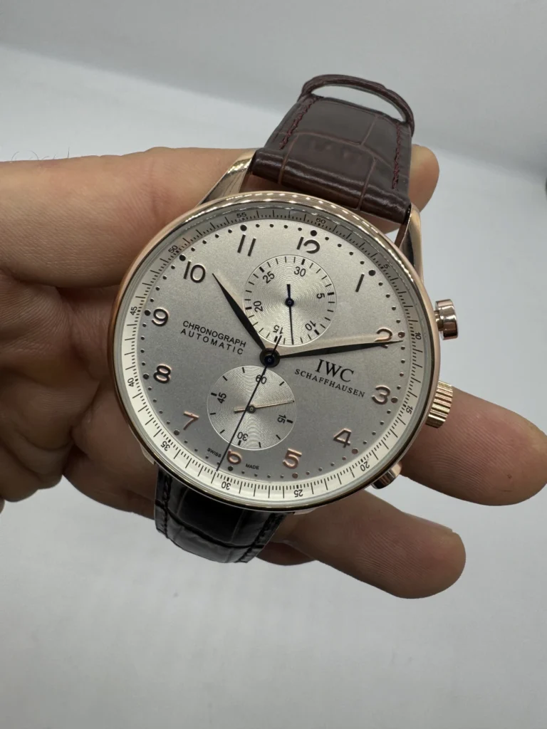 IWC Chronograph 43mm - AÇO MOSTRADOR BRANCO - COURO