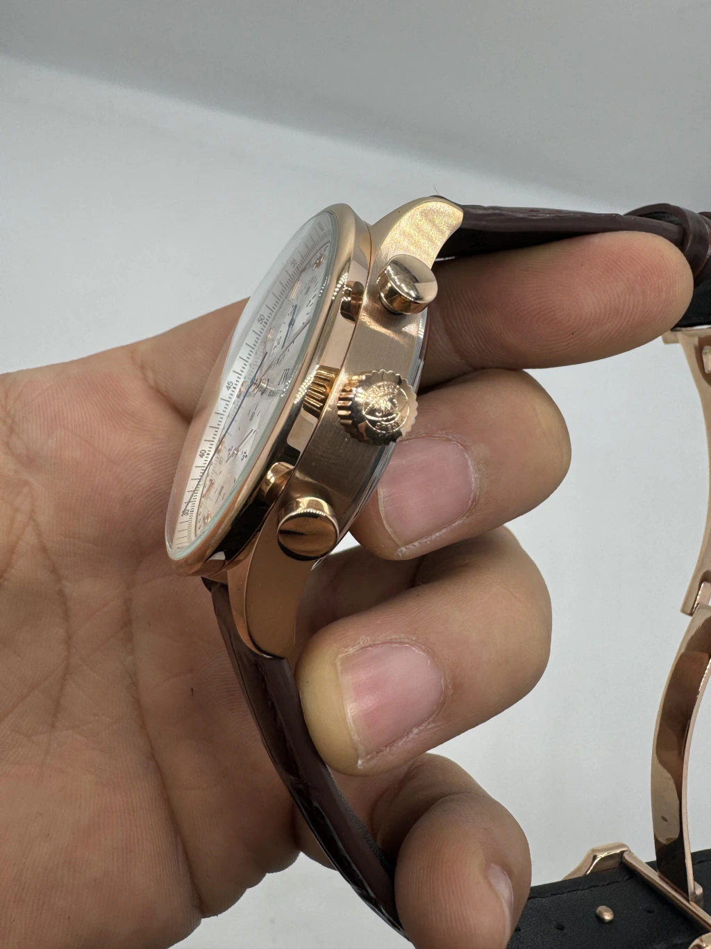 IWC Chronograph 43mm - AÇO MOSTRADOR BRANCO - COURO - Imagem 2