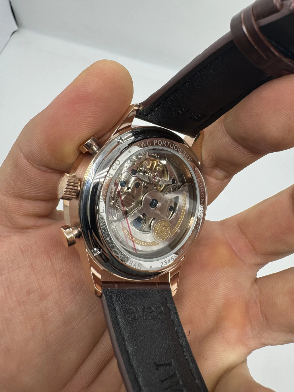 IWC Chronograph 43mm - AÇO MOSTRADOR BRANCO - COURO - Imagem 3