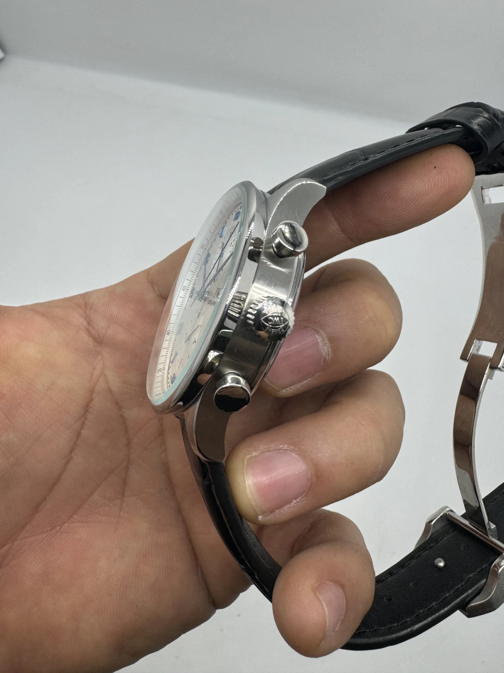 IWC Chronograph 43mm - AÇO MOSTRADOR BRANCO - COURO - Imagem 2