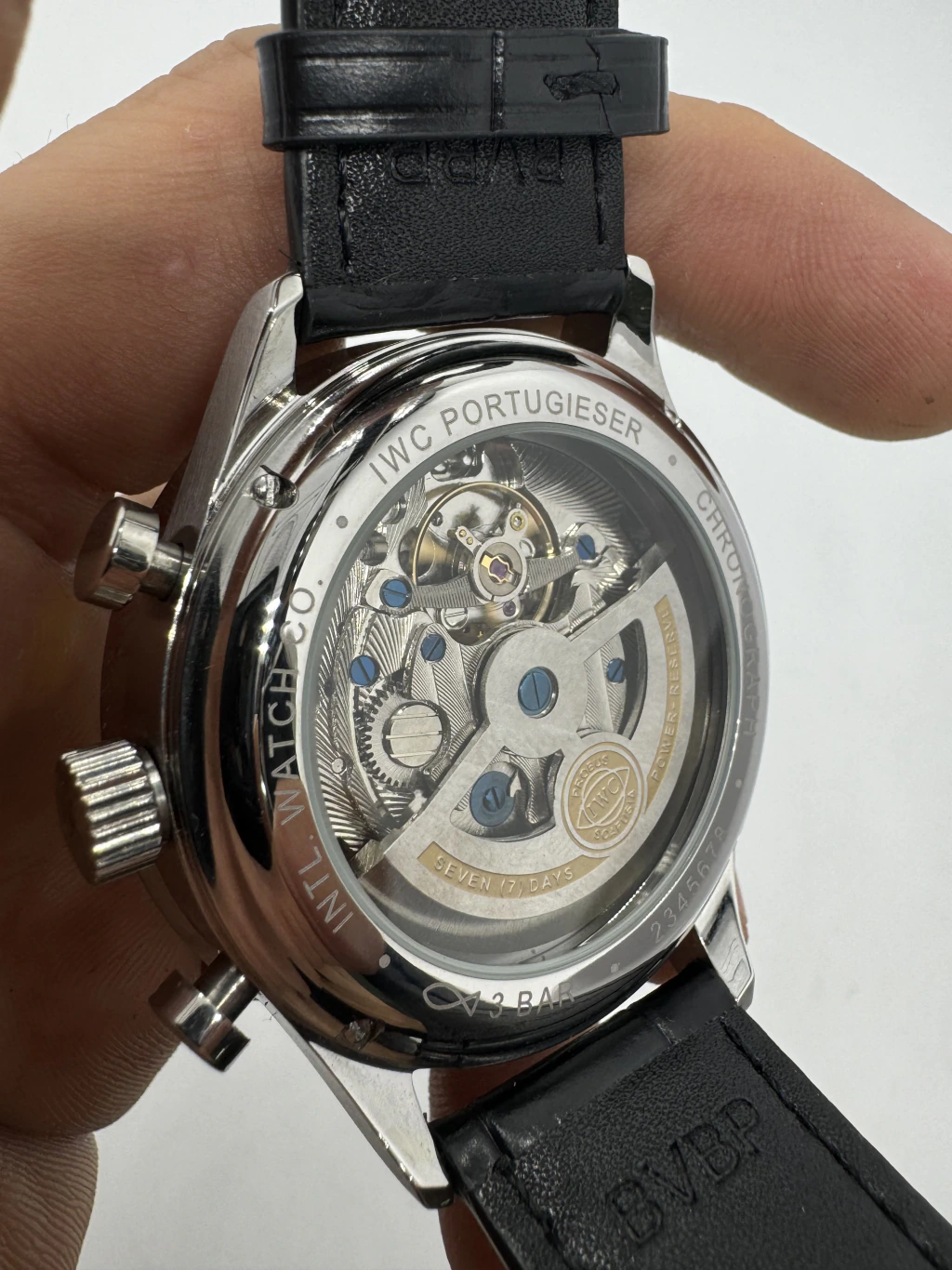 IWC Chronograph 43mm - AÇO MOSTRADOR BRANCO - COURO - Imagem 3