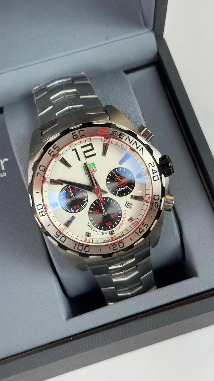 TAG Heuer Fórmula 1 Senna 44mm - AÇO MOSTRADOR BRANCO - Imagem 6