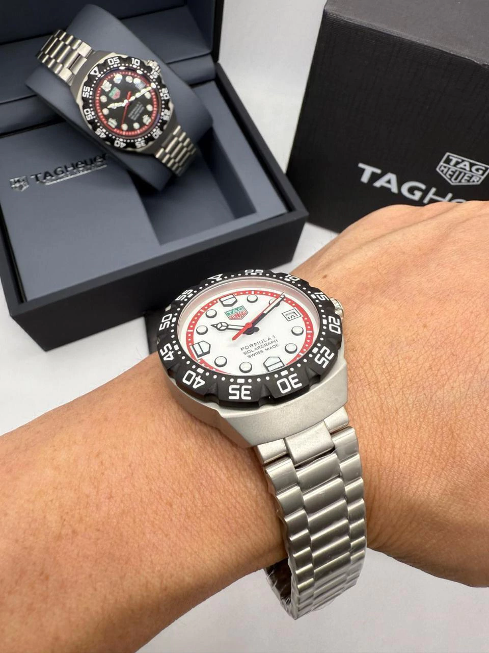 TAG Heuer Fórmula 1 Solargraph 38mm - AÇO MOSTRADOR BRANCO - Imagem 4